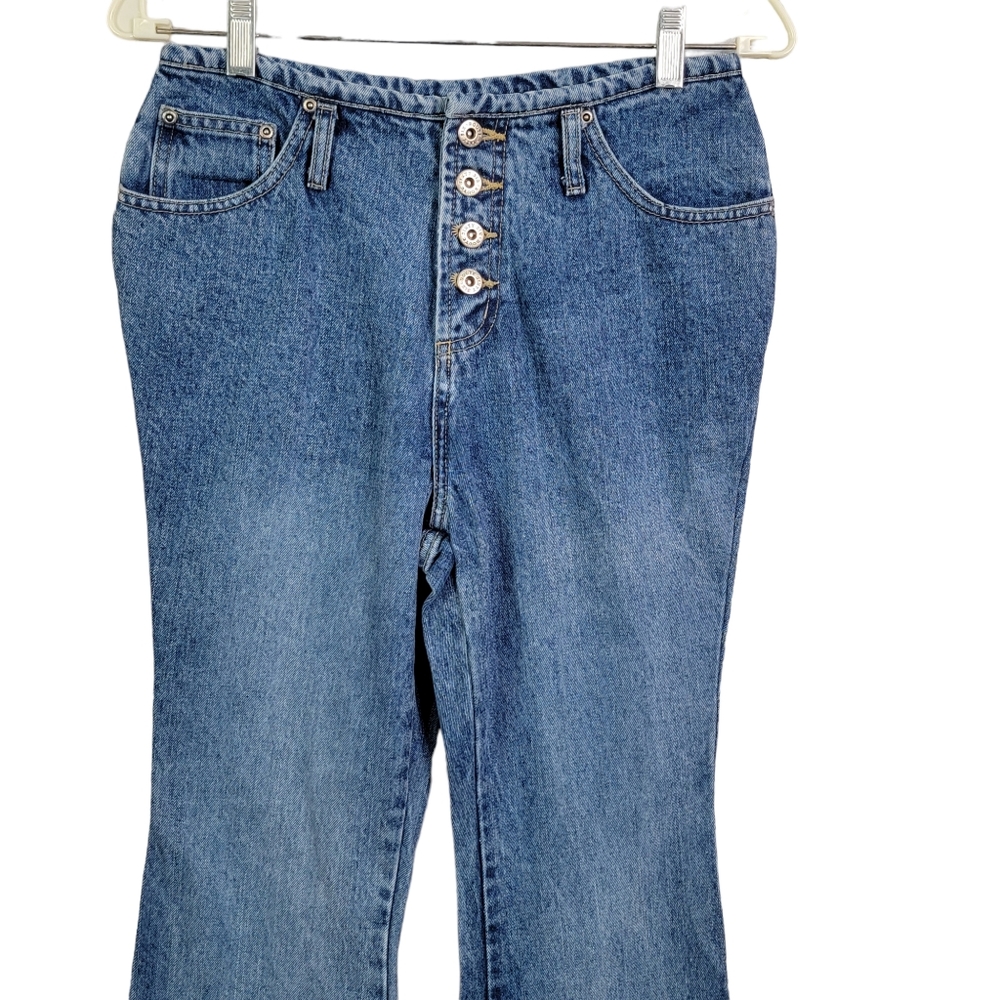 Route 66 Vintage Y2K Low Waisted Button Fly Flaired Led Bell Bottom Jean 5/6 - Picture 4 of 15
